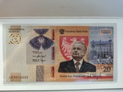 Banknot kolekcjonerski NBP 20zł Lech Kaczyński + folder