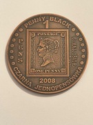 Penny Black. Fi 50 mm. Miedź patyna. Gyges