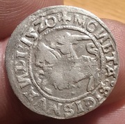 Zygmunt I Stary, półgrosz 1520, Wilno, z błędem SIGISMVANDI, rzadki