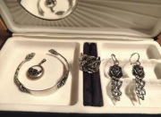 Srebrny Komplet RÓŻA HILDESHEIM | Antiko Bodemer | Upcycling 800-925 | 35g