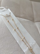 Elegancki damski naszyjnik ze stali chirurgicznej z kulkami, złoty