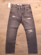 Spodnie jeansy JACK & JONES JJI Chris Original czarne z dziurami nowe 33/34