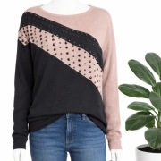 Bonprix różowo czarny sweter rozm m/ l