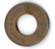 PAKISTAN Brytyjski 1 pice/pajsa 1952 Elżbieta II