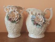 Piękny bavarski komplet wazonów ceramiczny 2szt. Bawaria XXw.