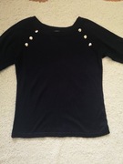 Granatowy sweterek Orsay okrągły dekolt viscoza 36 S 24hm