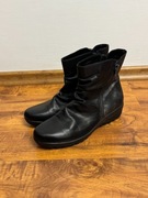 Buty skórzane botki zimowe trapery buty ocieplane czarne Remonte rozmiar 38