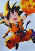 Obraz Goku Dragon Ball A3 ręcznie malowany w ramce 