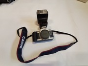 Lustrzanka Canon EOS 500 N, lampa Metz 30 TTL 1 i 