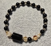 Bransoletka czarny turmalin z dodatkiem cytrynu
