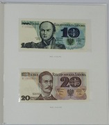 Album Polskie banknoty obiegowe z lat 1975 - 1996 stan UNC