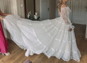 Suknia ślubna Lanesta Vesta M 38 rustykalna tren