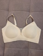 Beżowy bezszwowy biustonosz L bez fiszbin – nowy, ecru