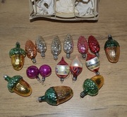 Bombki 17 szt w pudełku -Żołędzie, szyszki i inne  