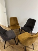 4x Krzesła Skandynawskie Musztardowe i Czarne (wyprodukowane w Polsce)