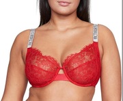 Victoria's Secret Koronkowy biustonosz Cyrkonie z logo 75E (34DD) z USA
