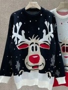 ELSA.M by May czarny sweter renifer M/L