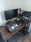 Biurko Komputerowe Metalowe z Regałem Rustykalne Industrialne Do Pokoju