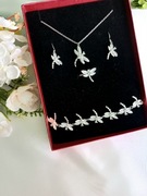 Elegancki komplet  - Srebrne Ważki pr.925 