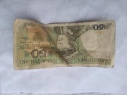 Banknot 50 zł 1988 seria kb 7701000