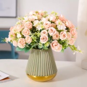 Jedwabny Bukiet Piwonia Róża Sztuczny Kwiat Na Ślub, Dekoracja, Cmentarz