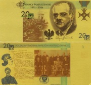 Banknot Pozłacany - Ignacy Matuszewski  2016r.