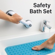 Zestaw: mata 100x40 cm + uchwyt – do wanny, bezpieczeństwo, PL