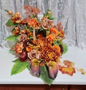 Lampion drewniany na cmentarz z aniołkiem 