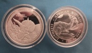 2x 1oz Triceratops 2024 i Słoń 2023 srebrne monety