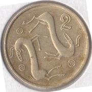 CYPR, 2 centy 1998, KM# 54.3, VF