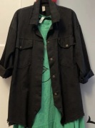 Katana kurtka koszulowa nowa bez metki włoska rosa99 plus size czarna ażur