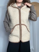 Kamizelka wełniana wełna 100%damska 38M40 Lkremowa owcza ciepta bezrekawnik