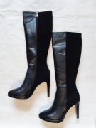 skórzane kozaki na szpilce, r.39