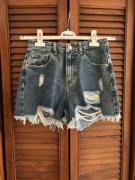 Prettylittlething szorty spodenki jeansowe bawełna przetarcia dziury 34 XS