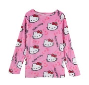 Flanelowa Bluza Damska Hello Kitty Kawaii | Koszulka Domowa / Piżamowa
