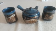 Japoński czajniczek Kyusu Kuroshinju z 2 czarkami