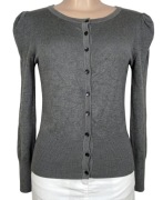 Bawełniany szary Sweter zapinany na guziki N & T Fashion M (38)