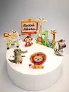 Figurki z masy cukrowej 2D toppery na tort Roczek Zwierzątka Safari 