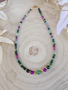 Naszyjnik Choker kamienie naturalne Agat Jadeit Hematyty