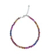 Bransoletka rubin + szafir 4mm srebro pr.925