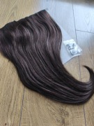 Sego Clip-in włosy naturalne ludzkie 100% Remy 90g 45cm Ciemny Brąz #2 Auk9