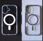 Etui/case klasyczne przezroczyste i szare z MagSafe na iPhone'a 16