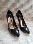 Czarne szpilki lakierki buty na obcasie 38 paula