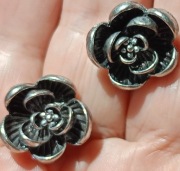 Kolczyki z miedzi, srebrzone.