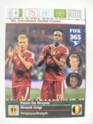 Karta piłkarska panini de bruyne/origi "INTERNATIONAL DOUBLE TROUBLE"