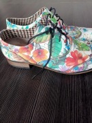 Skórzane jazzówki oksfordki zapato rozmiar 38 w kwiaty