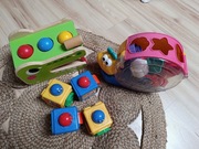 Ślimak sorter Fisher Price, kostki aktywne Fisher Price wbijak ksylofon