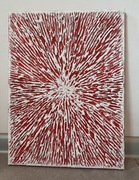 Nowoczesny obraz strukturalny biało-czerwony  30/40