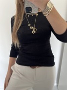 Pimke s czarna Bluzka top koszula piękna kobieca klasyczna 