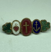 broszka wojenna SERCE KRZYZ KOTWICA wiara nadzieja